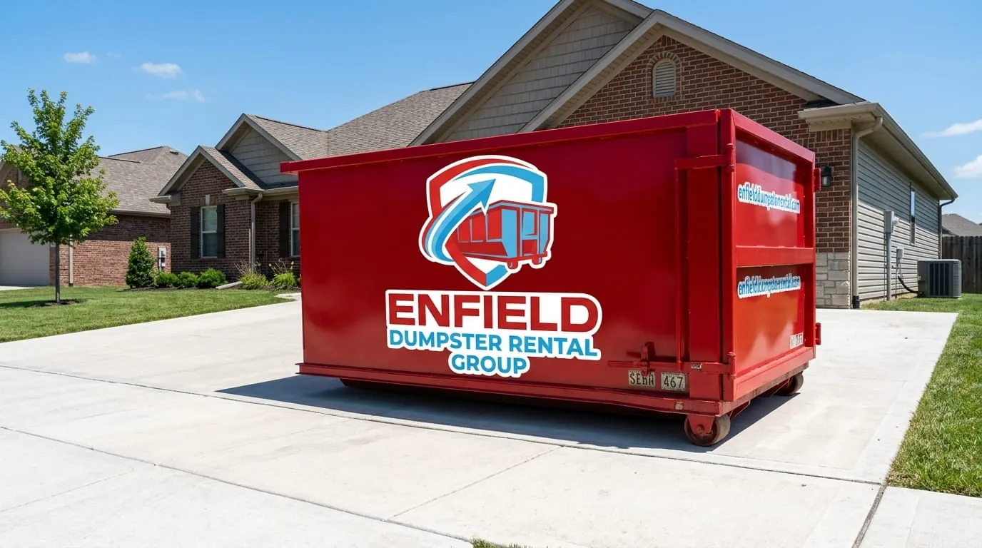 Roll-off dumpster delivered to a property in Agawam, CT Roll-off dumpster delivered to a property in Agawam, CT